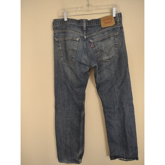 Men's Levi's 514 Slim Straight Jeans Size 33x30 Classic Distressed - Picture 6 of 8